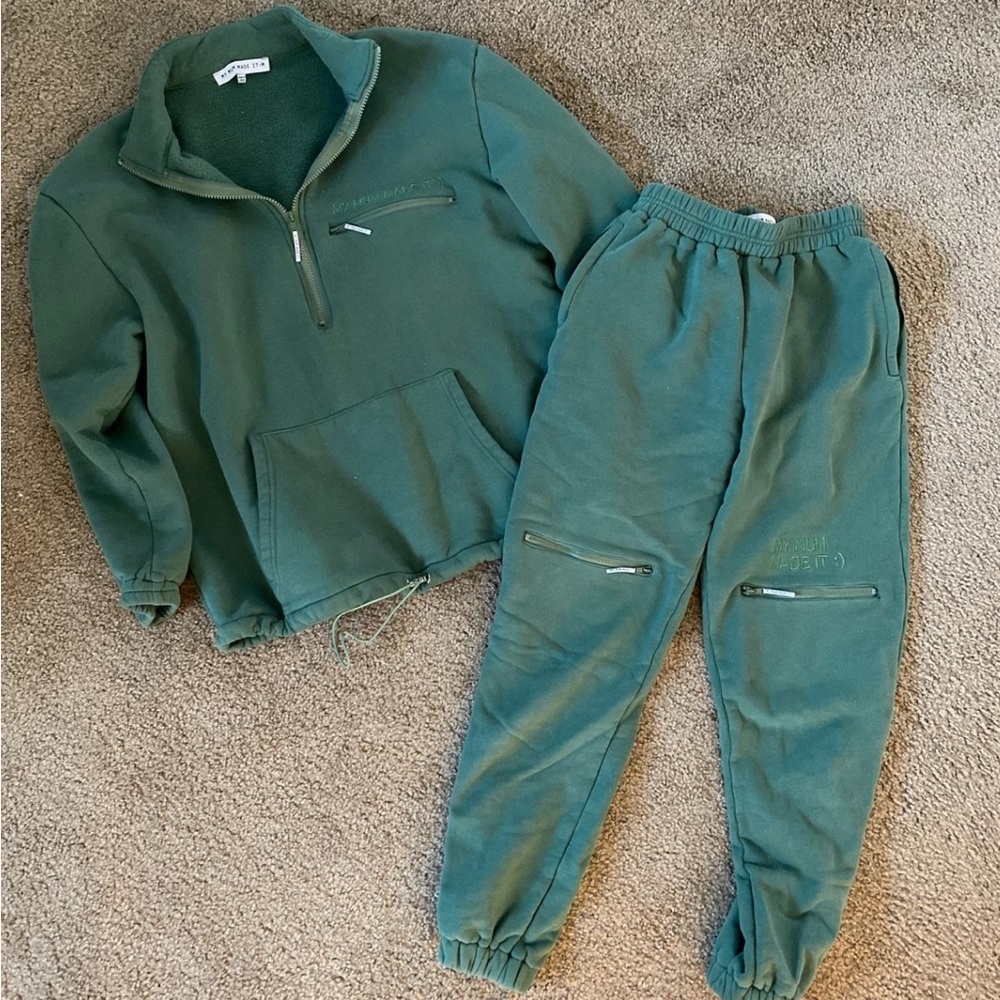 My Mum Made It Green Sweatpant and Sweater Set